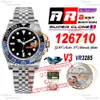 Бэтмен 126710 VR3285 Automatic Mens Watch ARF V3 Blue Ceramics Bezel Black Dial 904L OYSTSTEEL BRACETER SUPER EDITIO