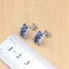 Colliers Natural Blue Cubic Zirconia White CZ Jewelry Set Femmes 925 Bijoux en argent sterling boucles d'oreille / pendentif / collier / bague