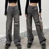 Pantalon de jean en jeans pour femmes pantalon haut de taille