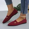 Zapatos casuales de punta de punta para mujeres zapatillas 2024 Spring Slip-on Women's Big Tize 43 transpirable