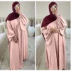 Qnpqyx ramadan abaya femmeムスリムヒジャーブドレスターキーカフタンカフタンイスラム教徒vestidoイスラム礼拝サービス衣類ローブ