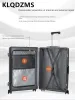 Luggage KLQDZMS 20"24"26inch PC Multifunctional Zipper Aluminum Frame Durable Luggage Opening Charging Travel Password Boarding Suitcase