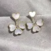 Designer Brand Fashion Van Love Ored Brings 925 Sterling Silver plaqué avec des bijoux en forme de coeur Fritillaria blanc 18 carats