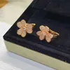 Designer Charm Van High Edition Lucky Grass Ear Clam voor vrouwen lichte luxe en prachtige clip ingelegd met diamant trifolium bloemblaadjes oorbellen sieraden