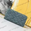 Luxury Brand Blue Denim Old Flower Long Zipper WEallet Purse Multi Pochette Card Holder Large Capacity Pocket M82958 19.5x10.5cm