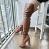 Buty Ronticool ręcznie robione kobiety zimowe faux skórzane obcasy okrągłe palce brązowe buty zwykłe US plus size 5-20