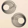 Autres boucles d'oreilles de cercle noir surdimensionné de 50 mm-100 mm pour femmes exagérées grandes cerceaux ronds lisses goth bijoux cadeau 240419