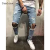 Heren jeans sexy gescheurde denim broek mannen casual potlood demin street slijtage 2024 European and American Style Fashion Trouser