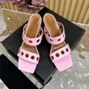 Ladies Strange pięty mody Krystal slajdy otwarte u stóp sukienkę na imprezę wysokie obcasy projektantka marki Rome Sandals Footwear