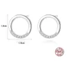 Round Stud -oorbellen S925 Silver Micro Set Zirkon Brand Earrings European and American Hot Fashion Simple Earrings Dames oorbellen sieraden Valentijnsdag Gift SPC