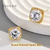 Earrings VITICEN Original Real 18K Gold Moissanite Diamond Earrings Authentic AU750 Present Exquisite Gift For Woman Female Fine Jewelry