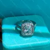 Square Diamond Ring Designer Engagement Ringe für Frauen Luxus Ladies Silber Ringliebhaber Ehering Valentinstag Geschenk mit Schachtel