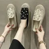 Slippers Fashion Summer Femme Rope Casual Lady Lace Mesh Elegant broder Flats Shoe