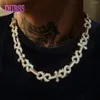 Kedjor dubss prong chain ised ut korsininity halsband för män choker äkta guld pläterade hiphop smycken