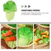 Dekorativa blommor 3 st köksdekor Vegetabiliska blad Prop Ornament Fake Food Life Sallad Prorning PVC Artificial Leaves