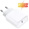 OEM -kwaliteit PD 20W snelle oplader voor Apple iPhone 15 14 13 12 11 Pro Max plus snel oplaadtype C USB C Chargers Data Draad Telefoonaccessoires