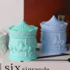 Ceramics Funny Carousel Storage Box Silicone Mold DIY Cute Style Plaster Concrete Resin Candle Jar Mould Creative Home Craft Decor Gifts
