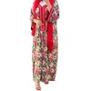 Ethnic Clothing Light Luxury Muslim Dress Dubai Saudi Women Maxi Dresses Fashion Female Diamond Printed Floral Casual Robe Long Vestidoes