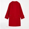 Brand Coat Women Coat Designer Coat Maxmaras Womens Double-Sided Wool Coat Red