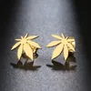 Maple Leaf Amulet Uch Ear Ketring Jewelry Srebrny/Złota Wyjęte proste klasyczne stalowe stalowe sztyfty liściowe dla mężczyzn kobiety