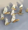 12pcslot 3d Hollow Golden Silver Butterfly Wall Stickers Arte Decas de casa Decalques de parede para festas Display Butterflies7890457