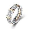 Кластерные кольца Дизайнер кольца для женщины роскошные кросс -соединение с FL Diamond Циркониея мужские ювелирные изделия.
