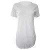 Camicie da donna femminile elastiche da donna top elegante-scollo a v-collo con maniche corte t-shirt casual in forma per estate solide streetwear