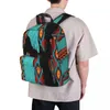 青と茶色の子供学校のバッグのバックパックウエスタントライバルパターン
