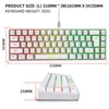 68 Keys Gaming Keyboard USB Wired Portable 20 RGB Backlight for Windows Laptops Computer 240418