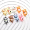 ネックレス100pcs/pack cat cat樹脂チャームバルクストライプ斑点のある子猫動物ペンダントイヤリングネックレスdiyジュエリー卸売