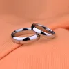 Bands Fashion simple titanium steel plain couples ring 6mm and 4mm rings Wedding Promise Engagement Rings For Women