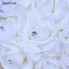 Hochzeitsblumen Janevini Weißwasserfall Braut Blumensträuße Kristall Künstliche Schaumrosen Caskading Bouquet Accessoires für Braut