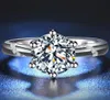 BoeyCjr 925 Silver 0 5ct 1ct 2C F Color Moissanite VVS Pierścień Diamentowy Diamentowy Pierścień Diamentowy z certyfikatem krajowym 2011121179277