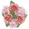 Faux Floral Greenery Candlestick Garland Artificial Rose Candle Holder Dekoracja mini róża sztuczna kwiat walentynki dekoracja domu 3 sztuki T240422