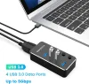 HUBS RSHTECH 5 Гбит/с USB HUB SPLITER Aluminum 4port USB 3,0 Расширение концентратора с индивидуальным выключателем включения/выключения