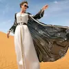 Vêtements ethniques Femmes de mariée soirée de mariée robe musulmane arabe Abaya Robes Elegant en dentelle broderie ceinturée Jilbab Maroc Caftan 2 pièces