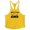 Mens Printed Tank Top Breathable Cool Vest Running Shirt Cotton Tees Bodybuilding Singlet Fitness Sleeveless 240412