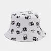 Berets 2024 Summer Polyester Cartoon Panda Print Print Bucte Hat Fisherman Outdoor Travel Sun Cap для мужчин и женщин 08