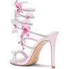 Europeo e americano sexy tacco alto farfalla sandali diamanti dell'acqua 2024 Nightclub Women's Show Scarpe per banchetti Scarpe da sposa