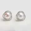 Örhängen 925 Sterling Silver Natural Freshwater Pearl Earrings Women's Short Earrings Premium New Style HBB129