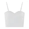 Women's Tanks Small Camisole Summer Ice Silk Fixed Cup Strapless Solid Color Beautiful Back Slim-fit Slimming Inner Top
