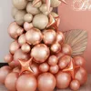 Party Decoration Retro Rose Gol Balon Garland Set Bridal Wedding Engagement Supplies Balon Arch Happy Birthday Decor Baby Shower