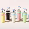 15colors LGBT rainbow love silicone straw toppers accessories cover charms Reusable Splash Proof drinking dust plug decorative 8mm/10mm straw party