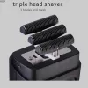 Shavers Kemei Powerful Electric 3 Foil Shaver Triple Head Shaving Machine Men Rechargeable 3 Blades Razor Barber Bald Head Beard Trimmer