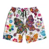 Short masculin coloré papillons planche d'été sports fitness plage pantalon court mâles mâles à sec élégant imprimé plus taille de natation