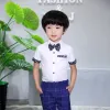 T-shirts 2020 Fashion Boys Summer Dress Shirts Children Wedding Party Shirt Kids Boy Cotton Blouses High Qualit Summer Kids Clothes