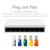 Switches KuWfi 5/8 Port Network Switch 10/100Mbps Switch RJ45 LAN Hub Fast Ethernet Switch Adapter for Dormitory Home Office Camera TV