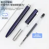 Metall signatur rotera gel kulspets penna 0,5 mm finpunkt svart bläck teckens pennor smidig skrivning ersätta blå påfyllningar stavar