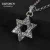 Necklaces Real 925 Sterling Silver Star of David Men's Pendant Six Pointed Religious Amulet Symbol Necklace Fine Jewelry