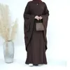 Roupas étnicas Marrocos Kaftan Women Batwing Sleeve Soly Maxi Dress 2024 Eid Jalabiya Dubai Turquia Abaya Ramadã Vestido Islâmico